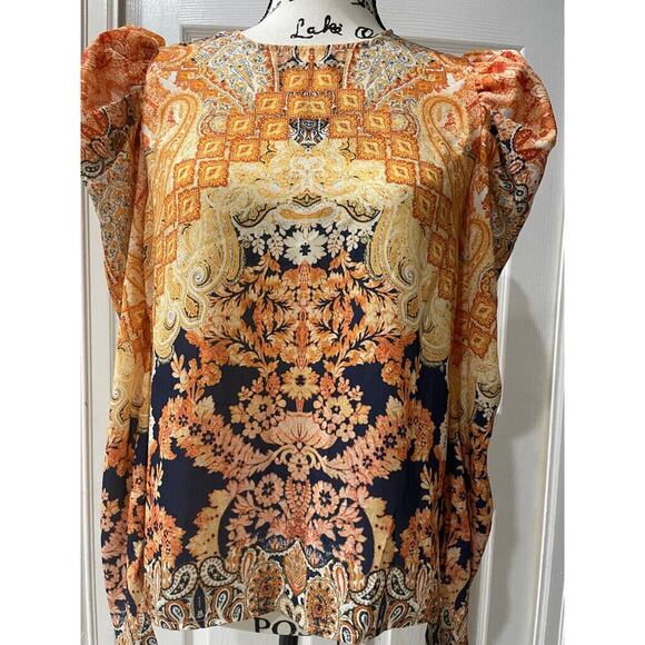 FLYING TOMATO BLOUSE BOROQUE PAISLEY SZ XS PUFFED SLEEVES FAIRY CORE - Picture 8 of 16